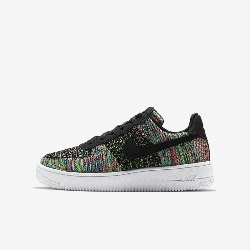 Nike Air Force 1 Flyknit 2.0 - Nagyobb Gyerek Utcai Cipő - Fekete/Rózsaszín/Fekete